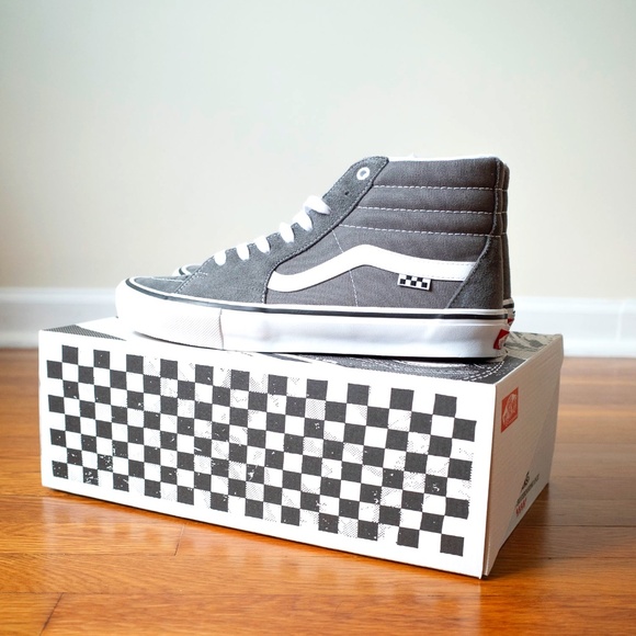 VANS Skate Sk8-High 10.5 Pewter/White BRAND NEW W/BOX - Picture 1 of 8